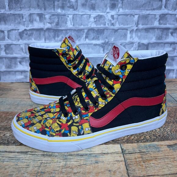 Vans Sk8 Hi The Simpsons Bart Black White Red Mens Size 9.5 Rare - Picture 1 of 12
